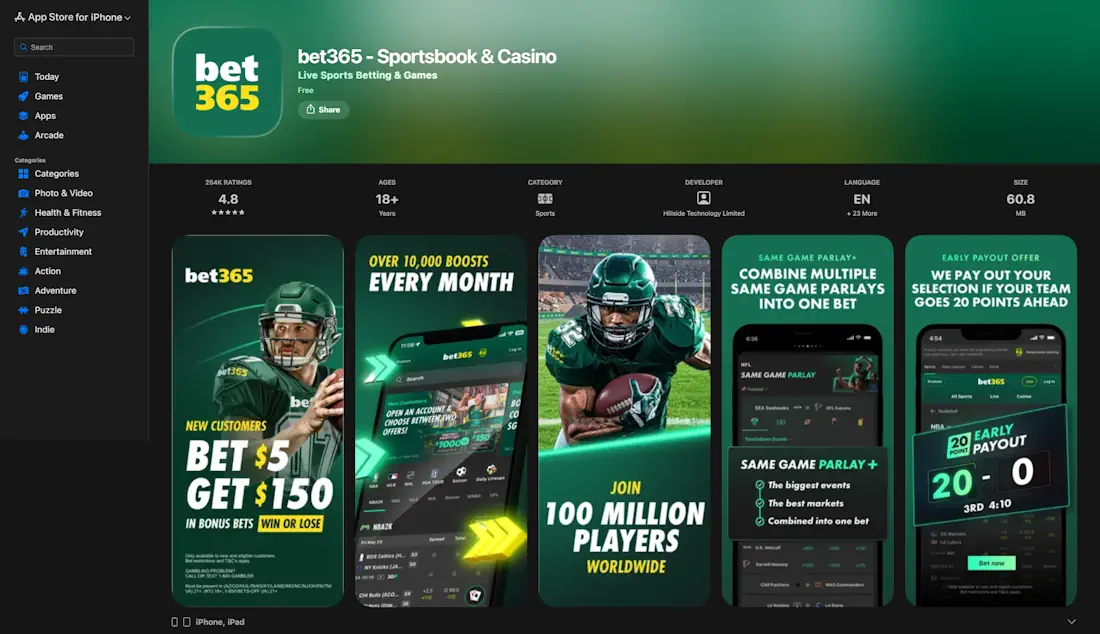 Bet365 App App Store Screenshot